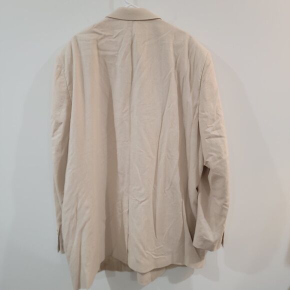 Kings Court Mens Size 52 Tall Linen Blend Blazer Cream - Picture 3 of 12